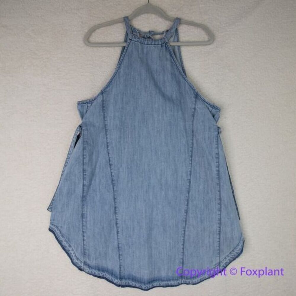 New! FREE PEOPLE Isabella Denim Tunic Dress Faded Vintage, size L - Picture 3 of 16